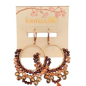 Lonna & Lilly Gold Brown Crystal Hoop Chandelier Earrings – One Drop‎ Missing